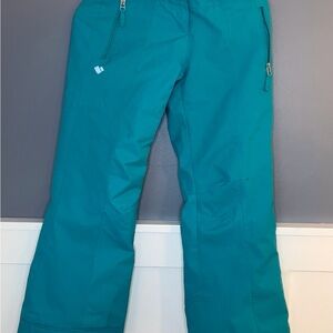 Obermeyer Teal and Light Aqua Ski Jacket Girls 10-12
